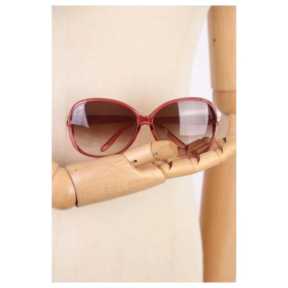 Gucci Women's Red Plastic Oversized Tinted Sunglasses